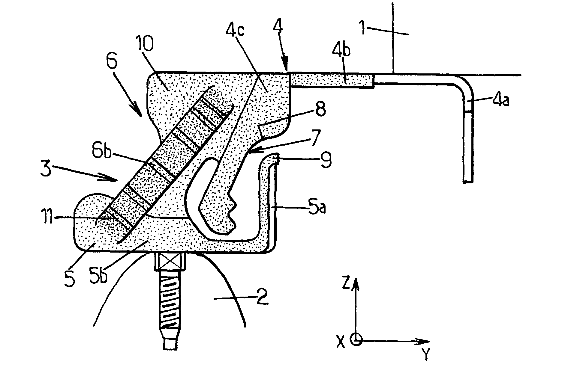 Suspension fitting for a motor vehicle exhaust system, and a vehicle fitted therewith