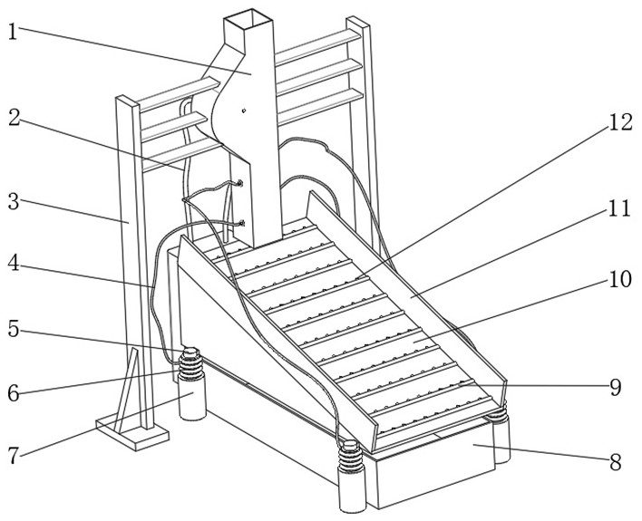 An independent pre-screening and dust-removing mechanism for a two-way vibrating feeder