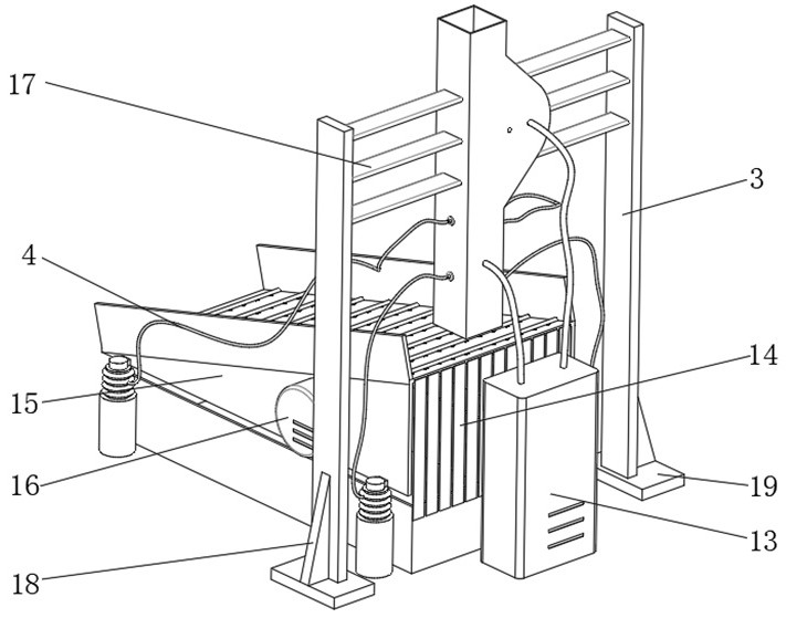 An independent pre-screening and dust-removing mechanism for a two-way vibrating feeder