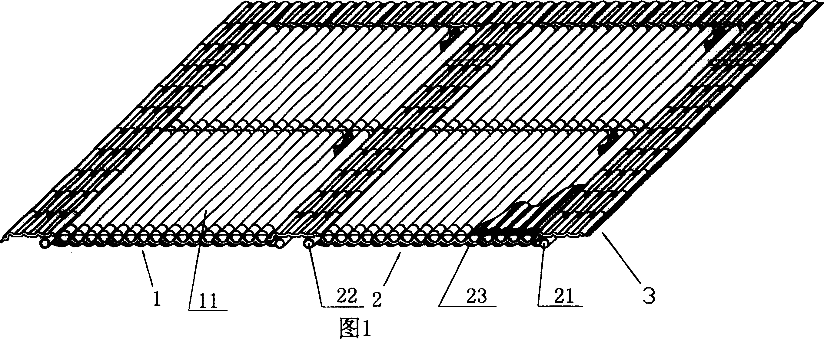 Roof solar heating system