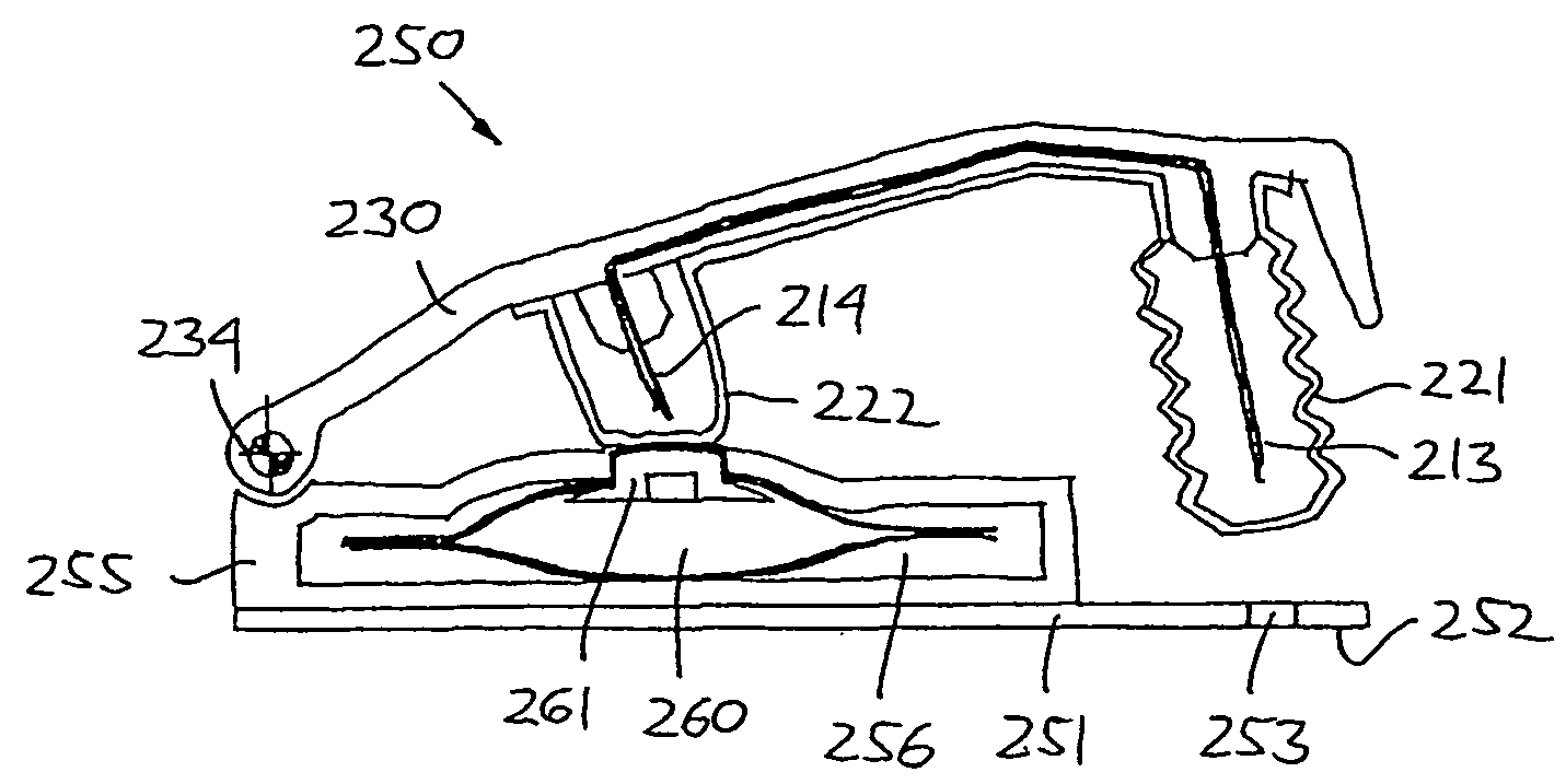 Portable drug delivery device having an encapsulated needle
