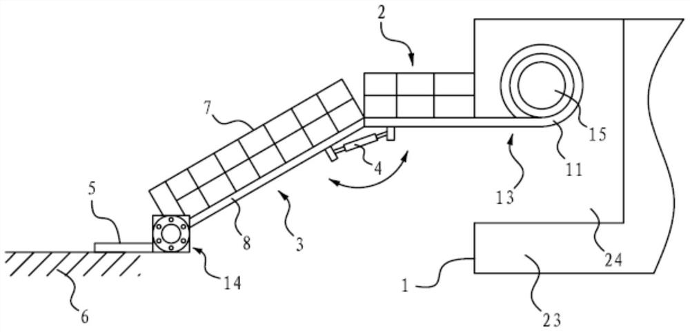 Scientific investigation ship with full-automatic folding rotary gangway ladder