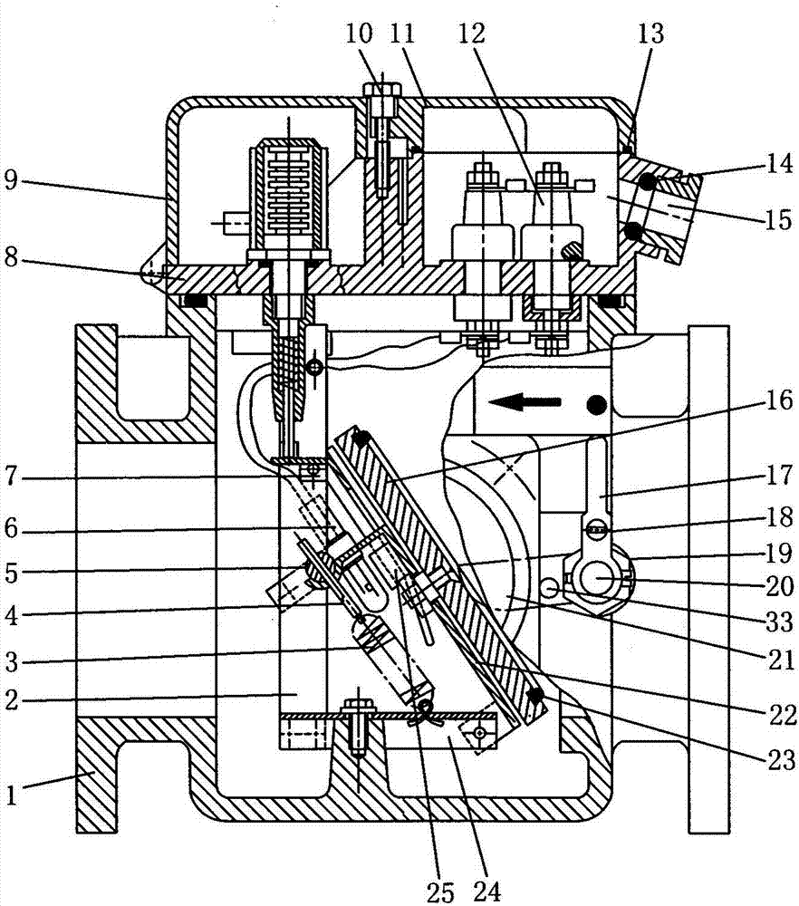 Baffle-type one-way overspeed cut-off valve
