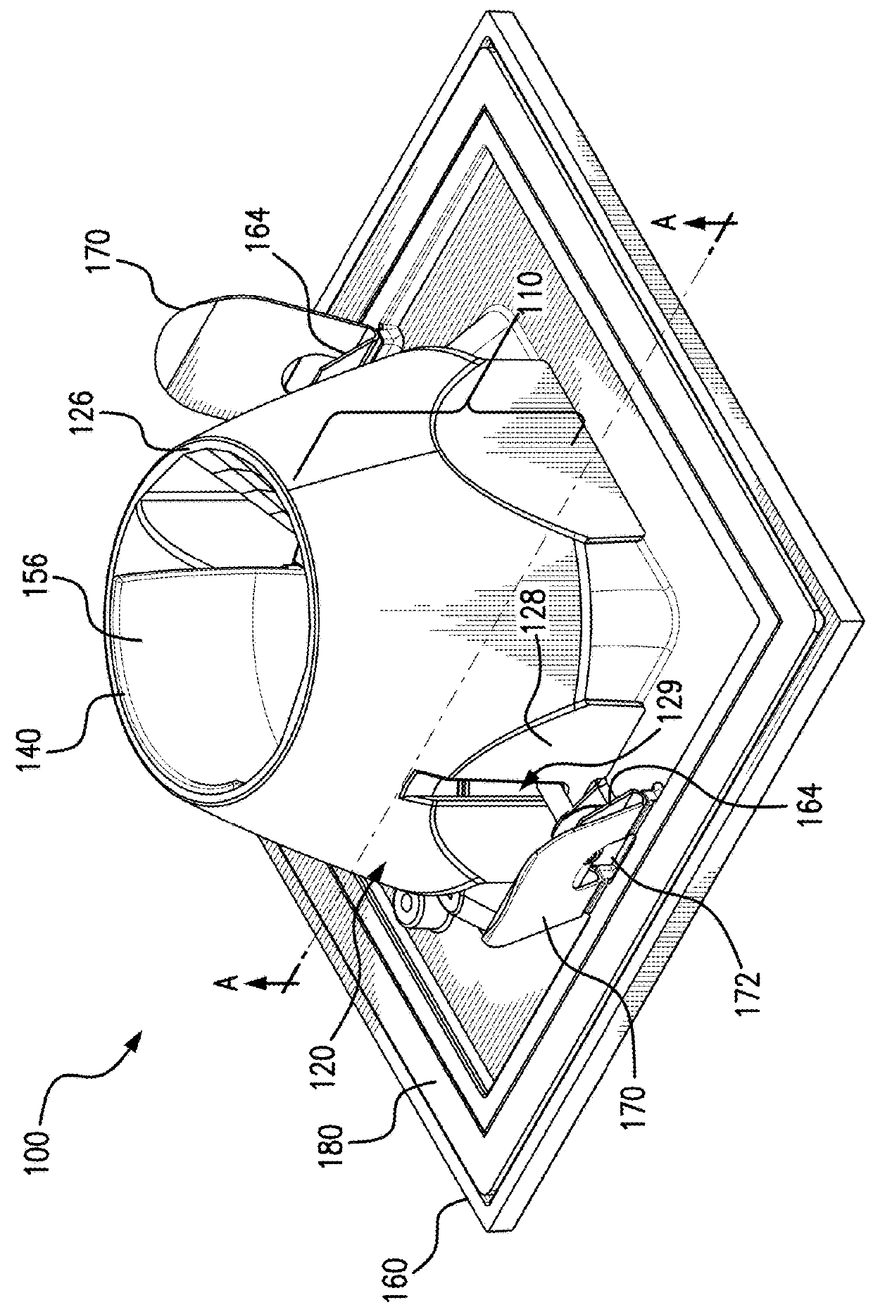 Optical and mechanical assembly for wall wash lighting