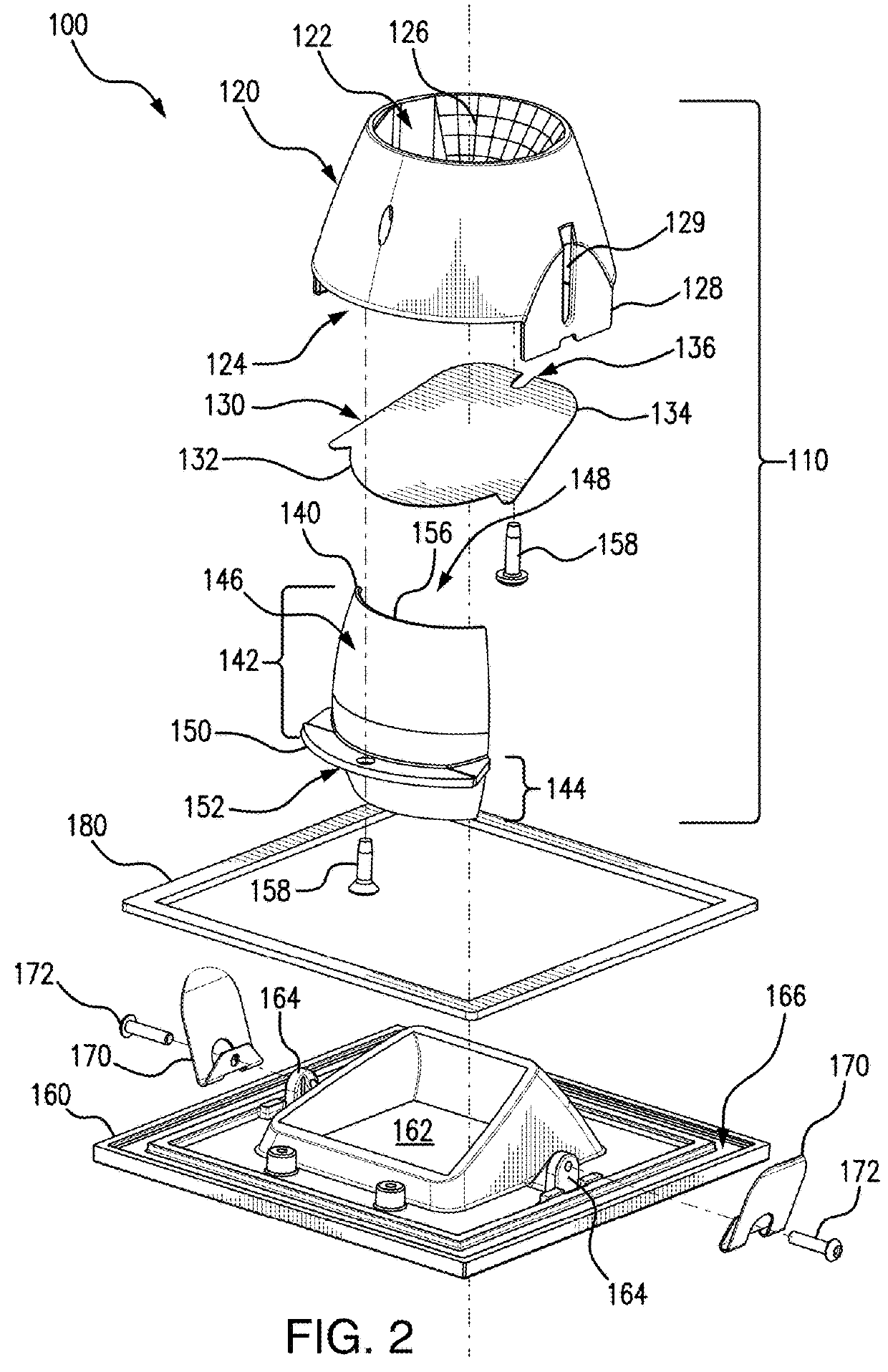 Optical and mechanical assembly for wall wash lighting