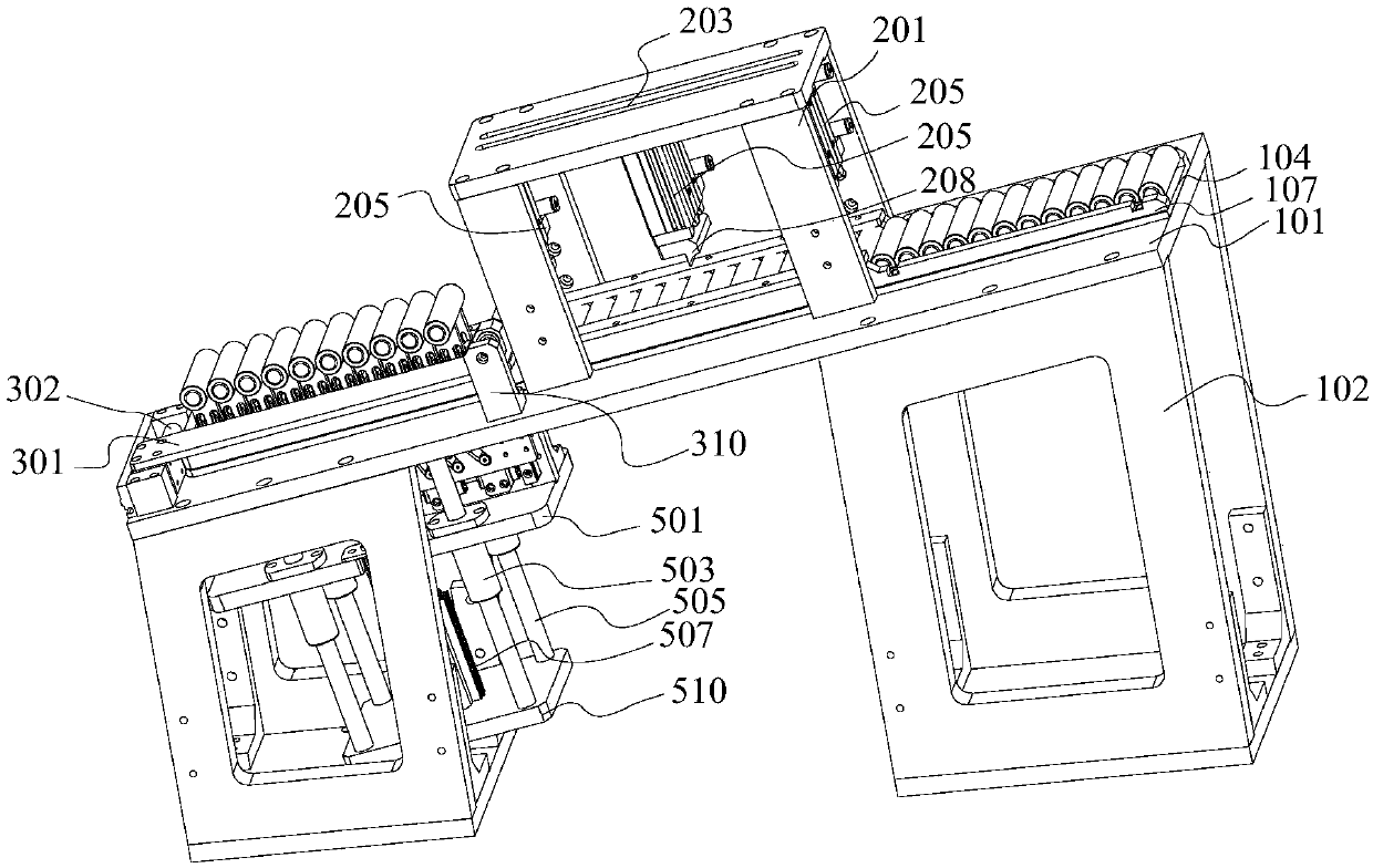 Battery cell getting-into-shell separating and spacing device