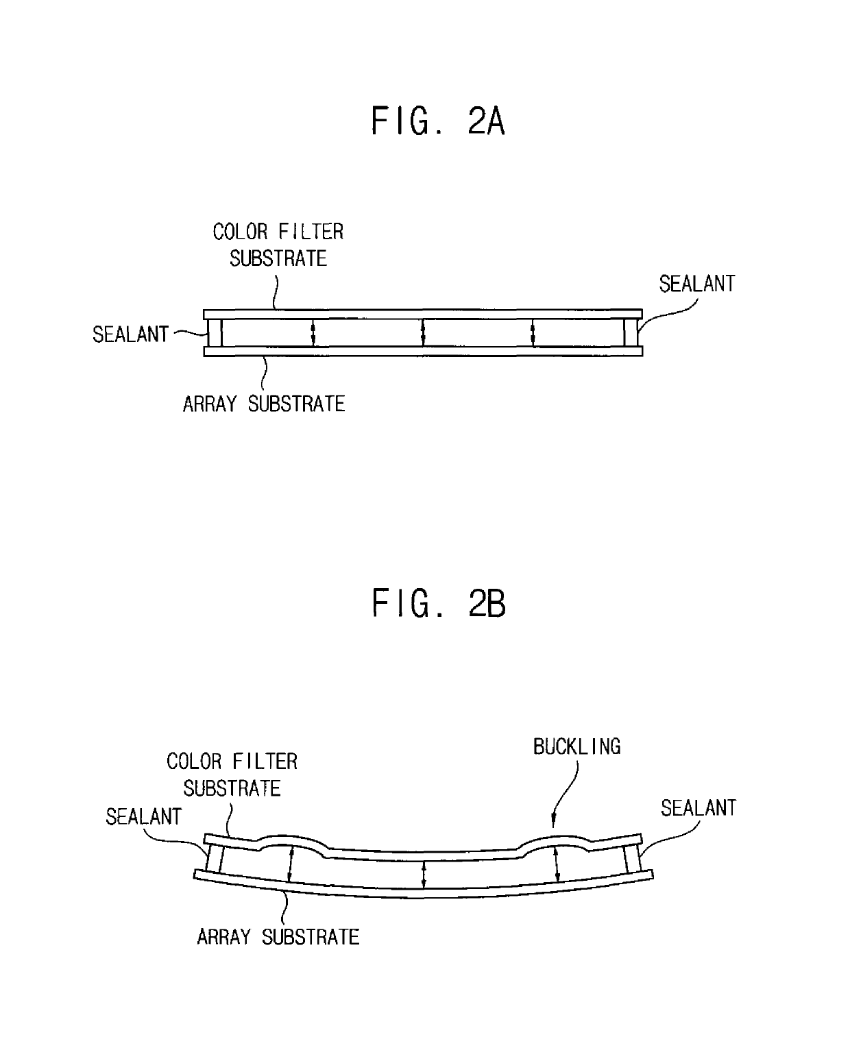 Curved liquid crystal display panel and curved display device having the same