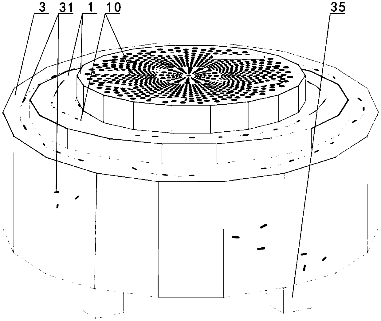 Assembled rotary music lamplight base