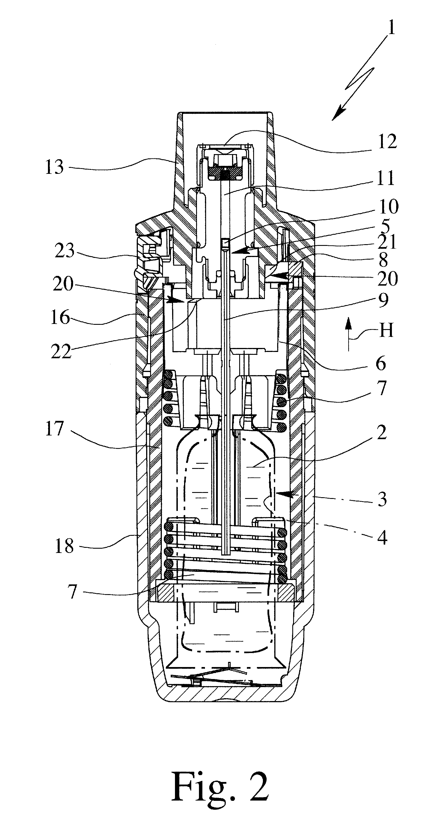 Atomizer and method of atomizing fluid with a nozzle rinsing mechanism