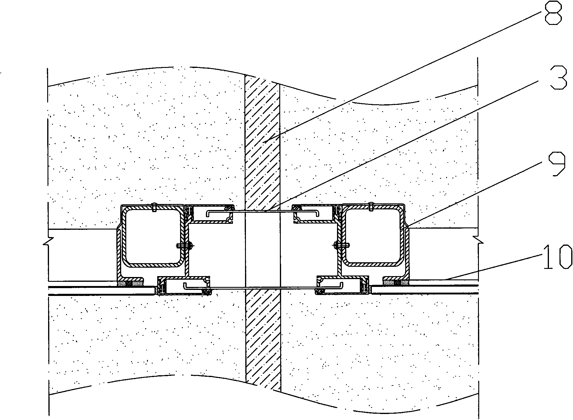 Subway shielding door expansion joint device