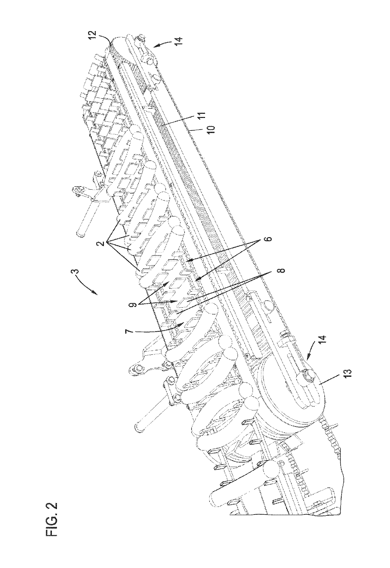 Apparatus for transporting elongate sausages which have a curvature