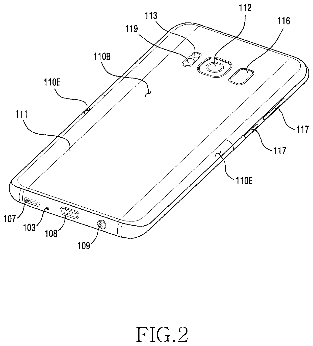 Electronic device having housing