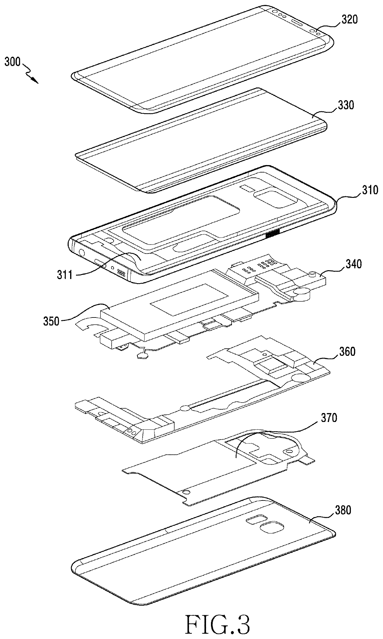 Electronic device having housing