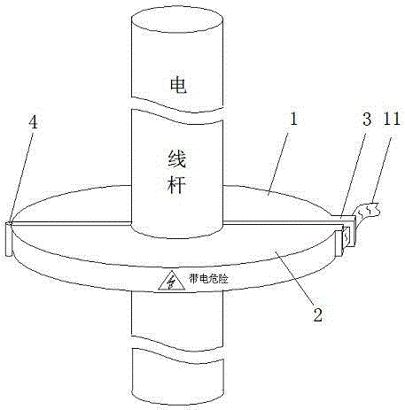 Safety device for preventing mistaken electric pole climbing