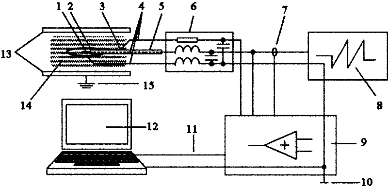 Diagnostic device of radio frequency discharge plasma