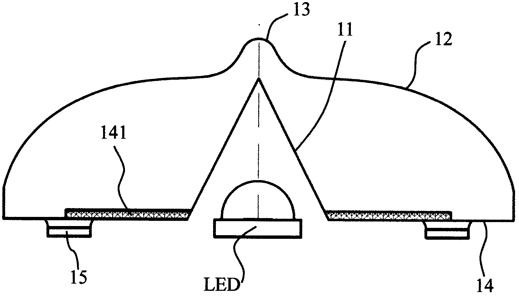 Secondary optical lens of LED backlight system for flat liquid crystal display