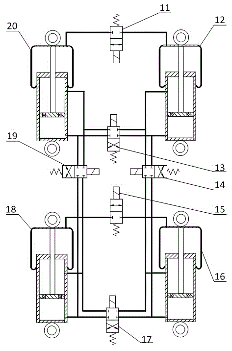 Interlinked air suspension control device, system and method