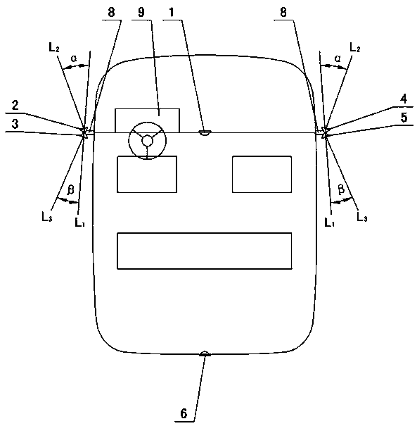 Automobile periphery non-blind area camera shooting and display system