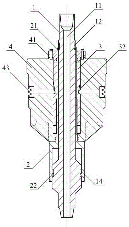 Feeding-in tool for surface guide tube during deepwater drilling