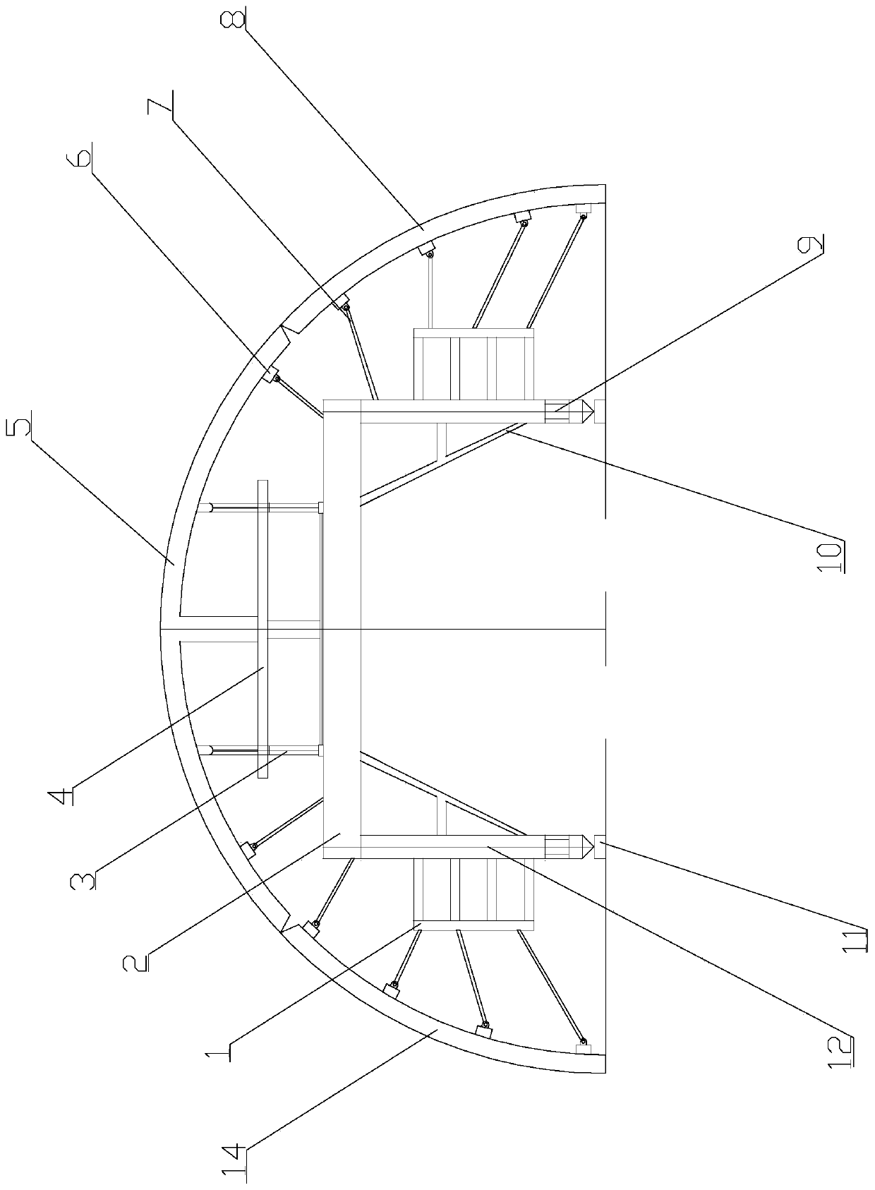 Special trolley for fast transferring in tunnel widening section and construction method