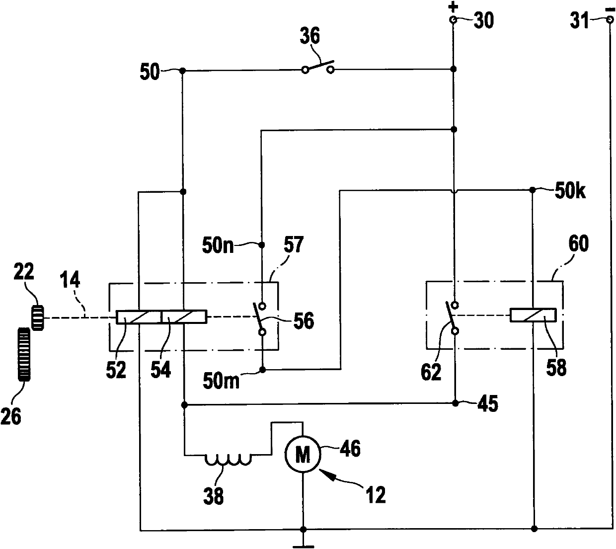 Starter for an internal combustion engine