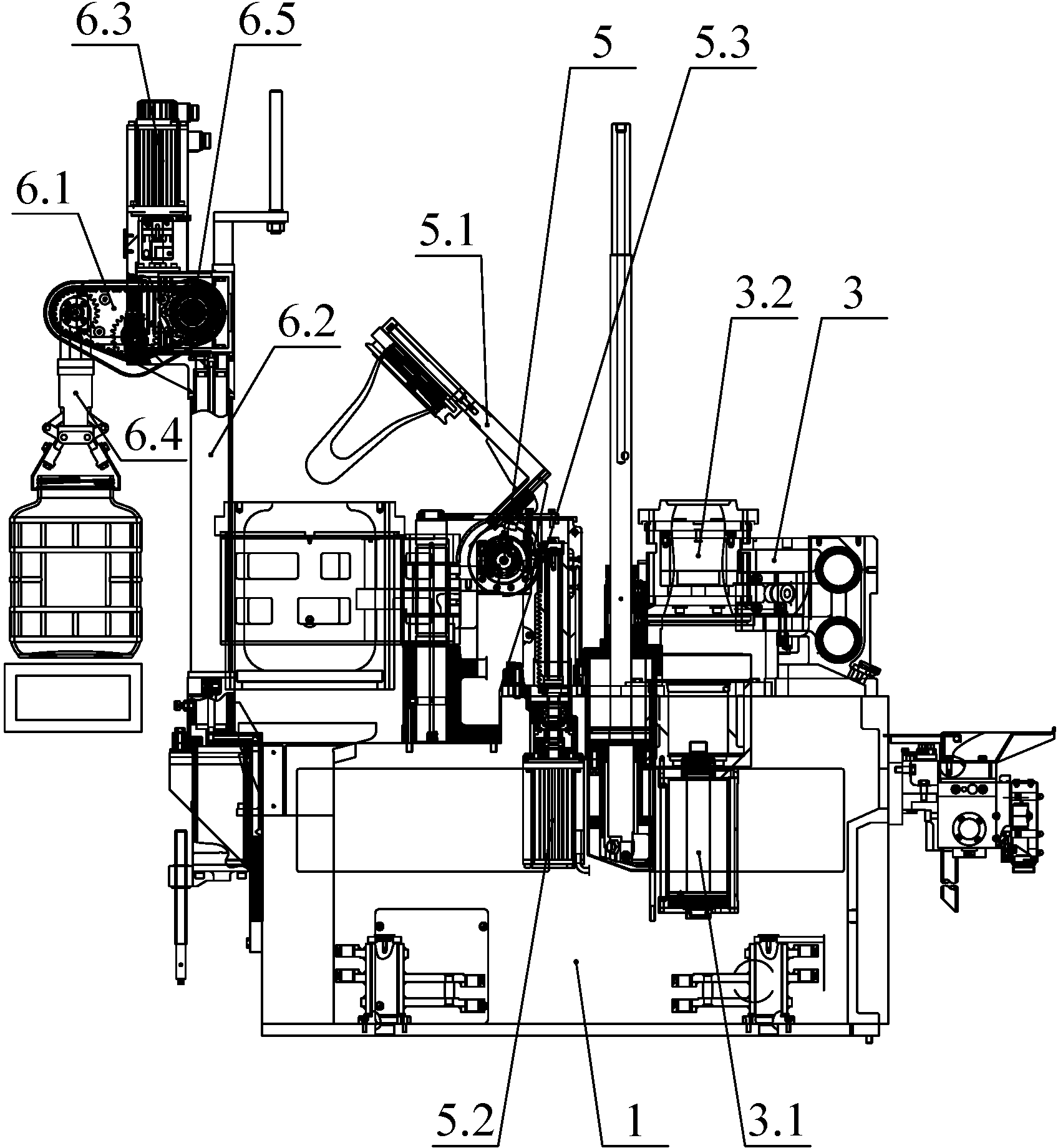 Bottle-making machine and production process for manufacturing extra-large glass bottles