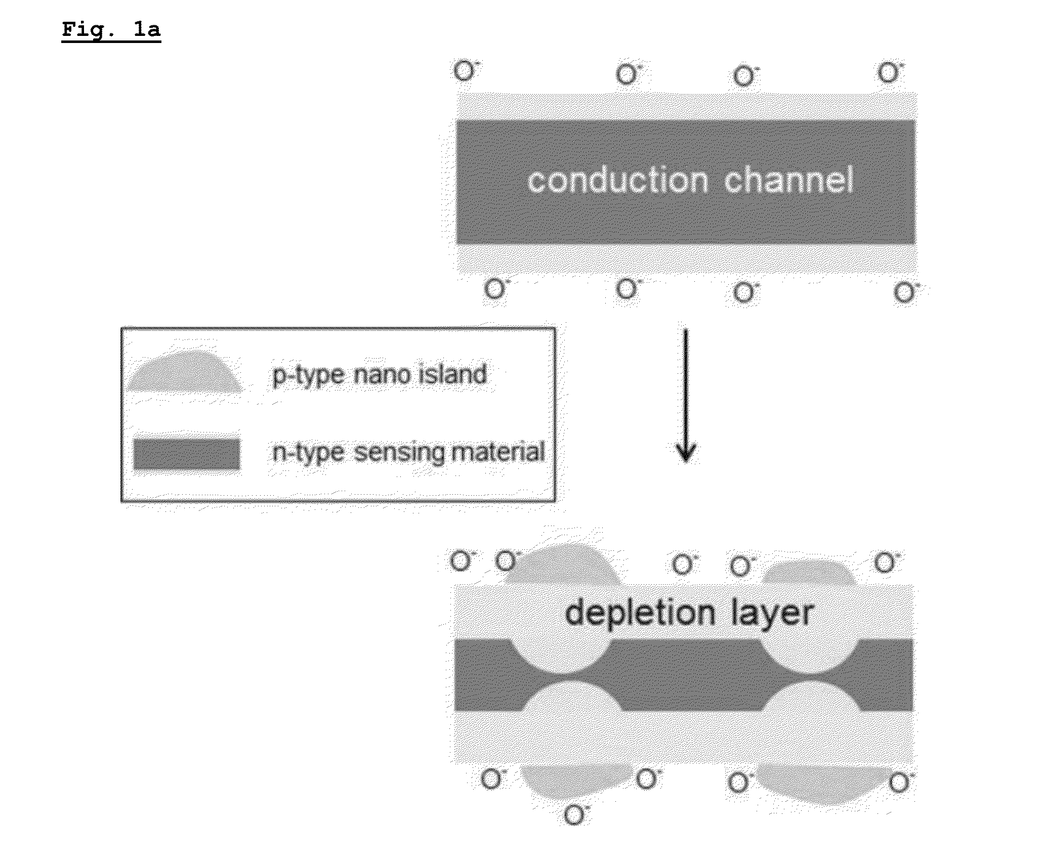 Sensor including core-shell nanostructure, and method for producing same