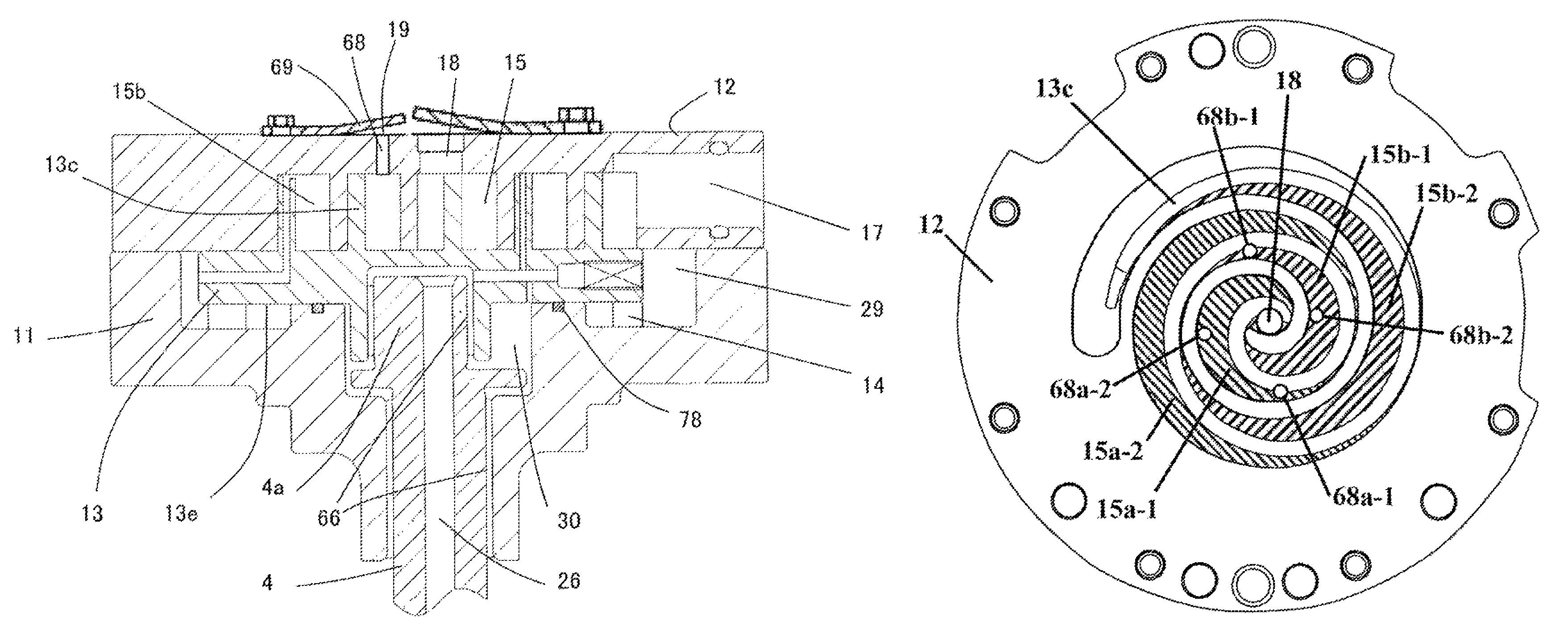 Scroll compressor with bypass holes