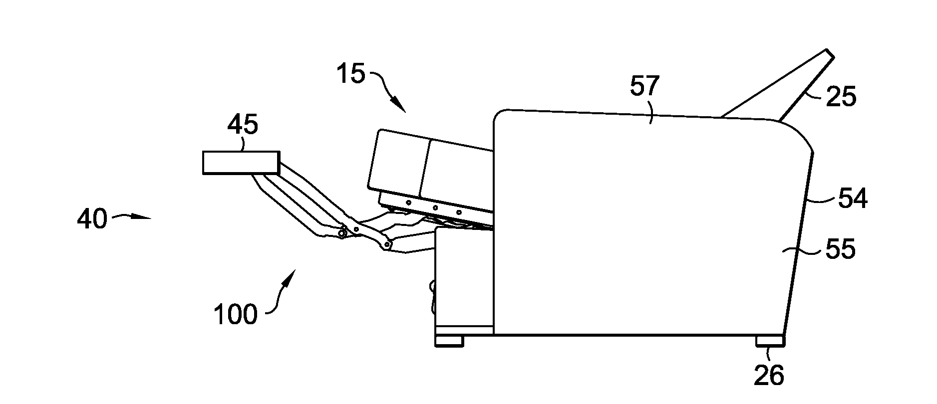 Zero-Wall Clearance Linkage Mechanism for a Lifting Recliner