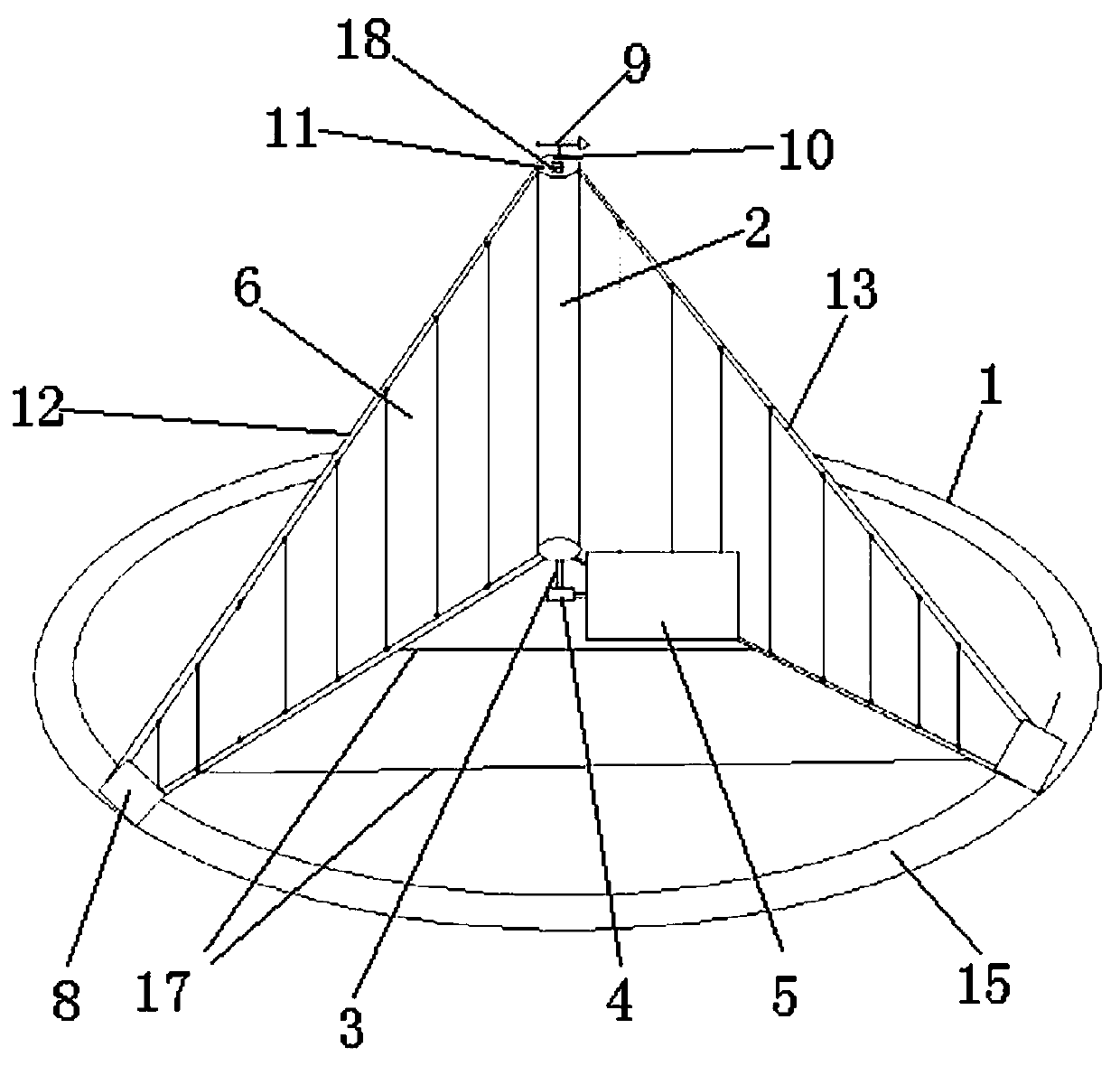 A wind-gathering type wind power generation device