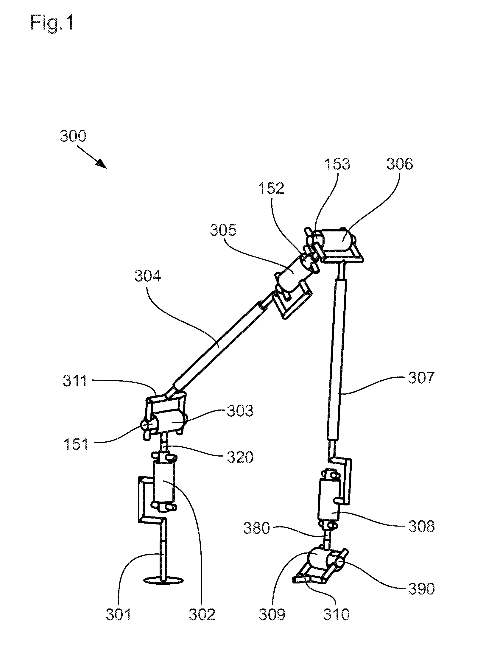 Articulated mechanical arm equipped with a passive device for compensation for gravity