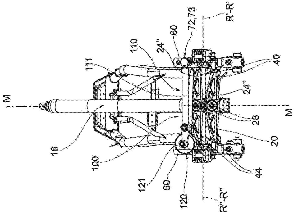 Forecarriage of a rolling motor vehicle