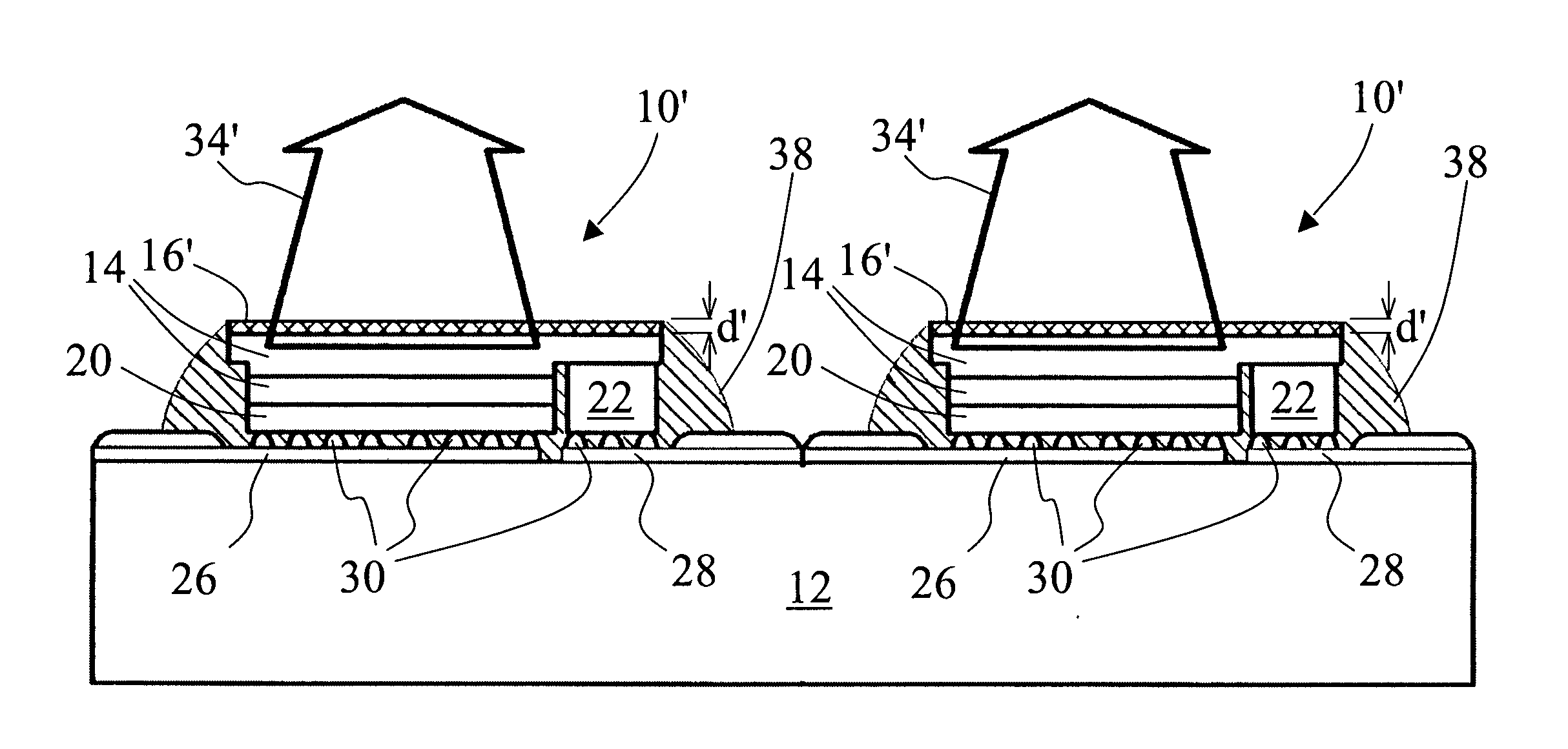 Flip chip light emitting diode devices having thinned or removed substrates