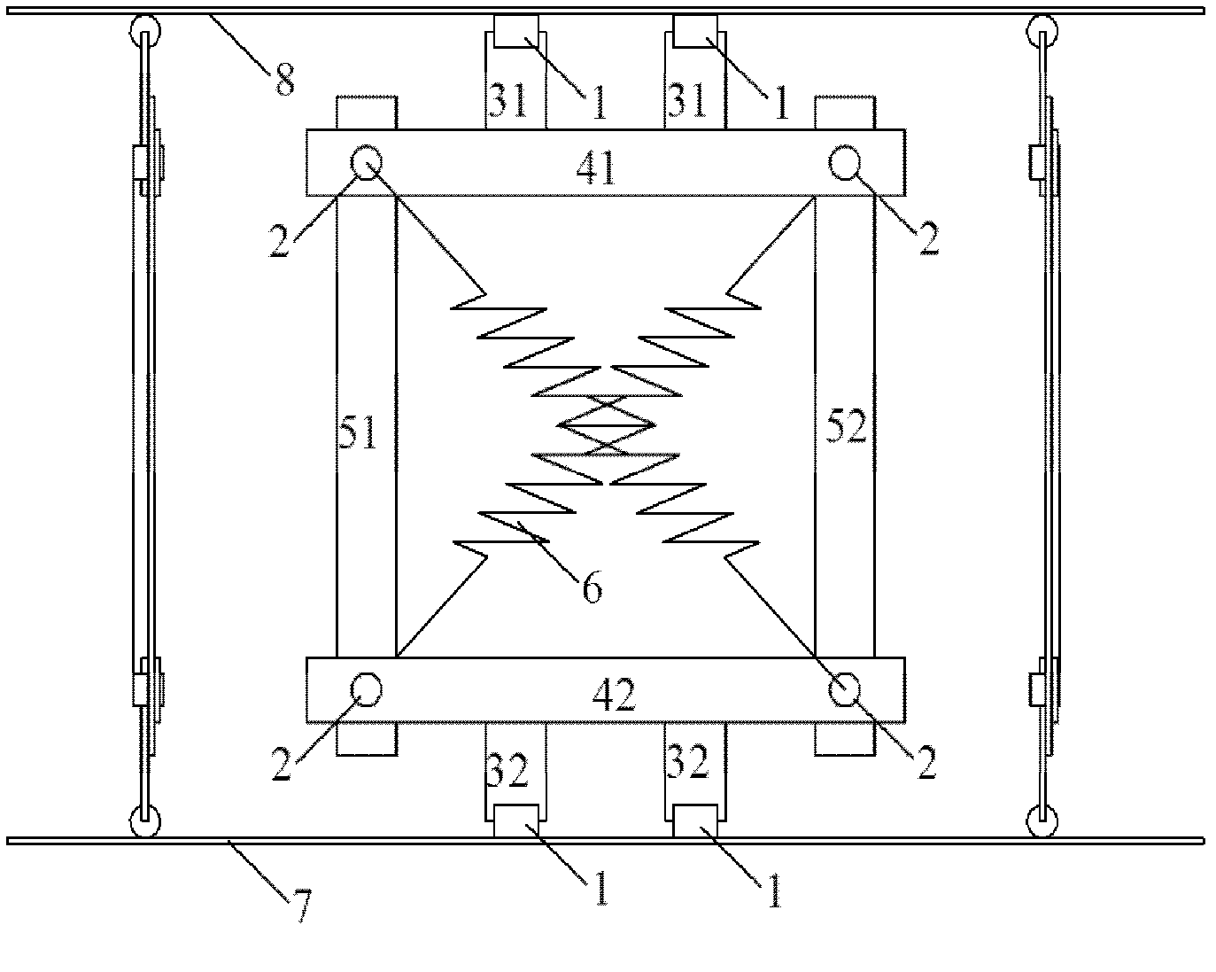 Three-dimensional cultural object shock isolation device with independent-type parallel rods