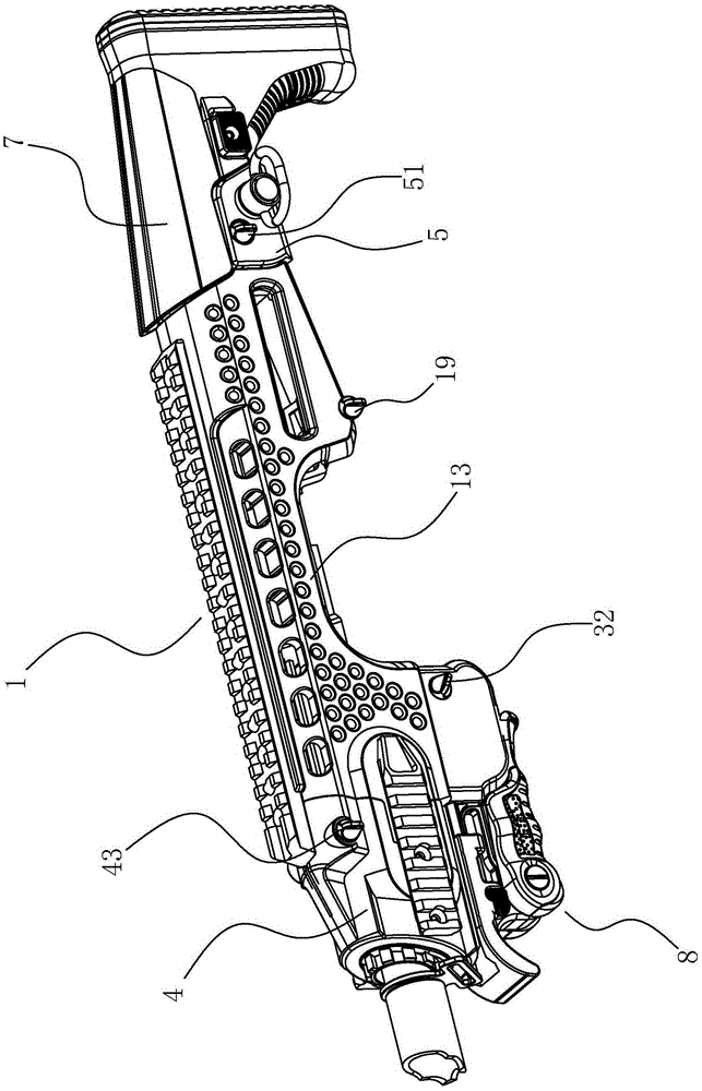 A kind of pistol multifunctional strengthened gun frame with pistol embedded in it