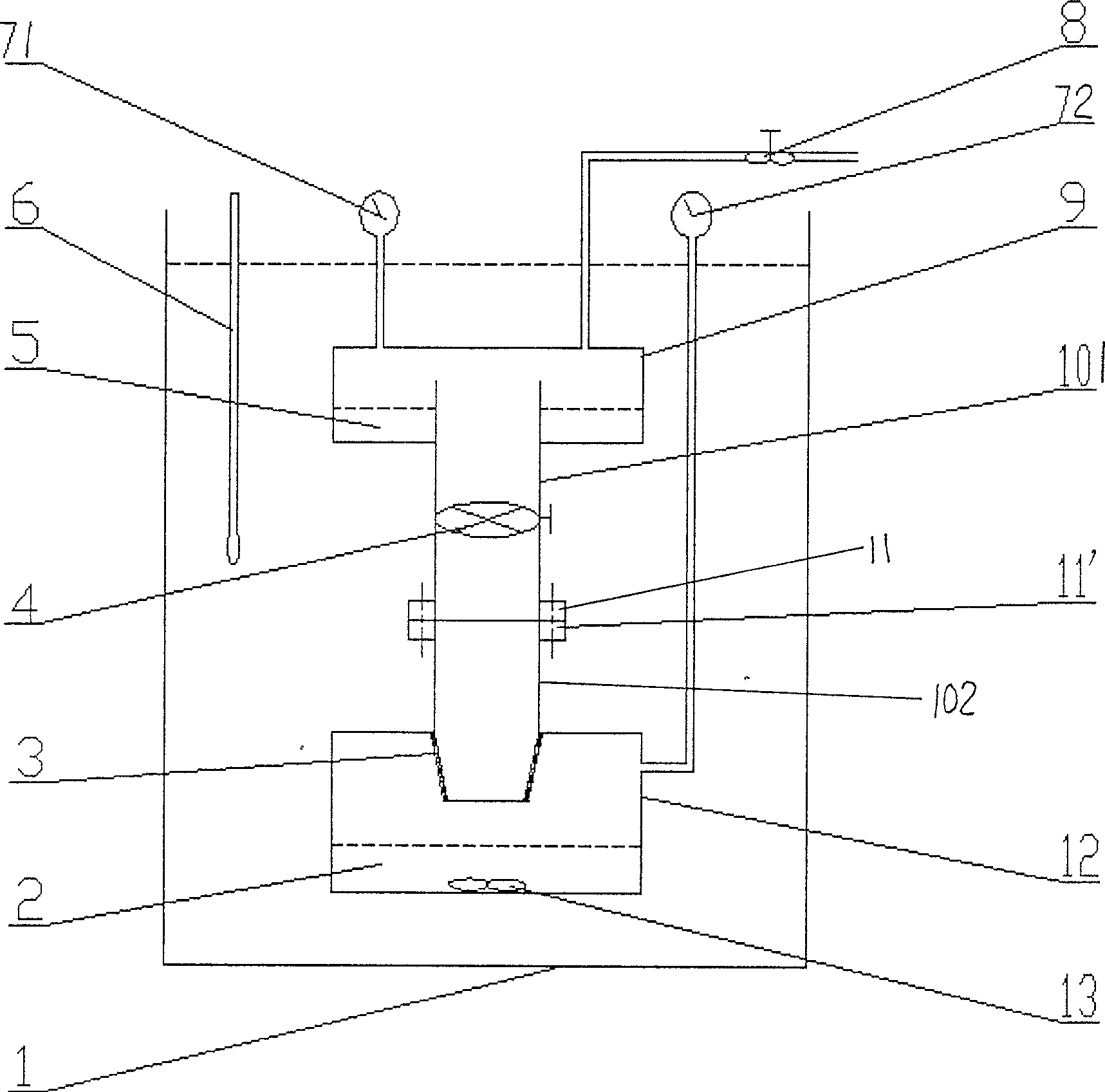 Method and device for measuring absorbing capacity of organic solvent volatile gas in ion liquid