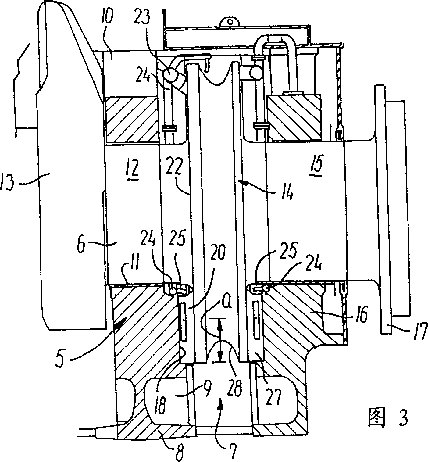 Internal combustion engine for driving propeller shaft