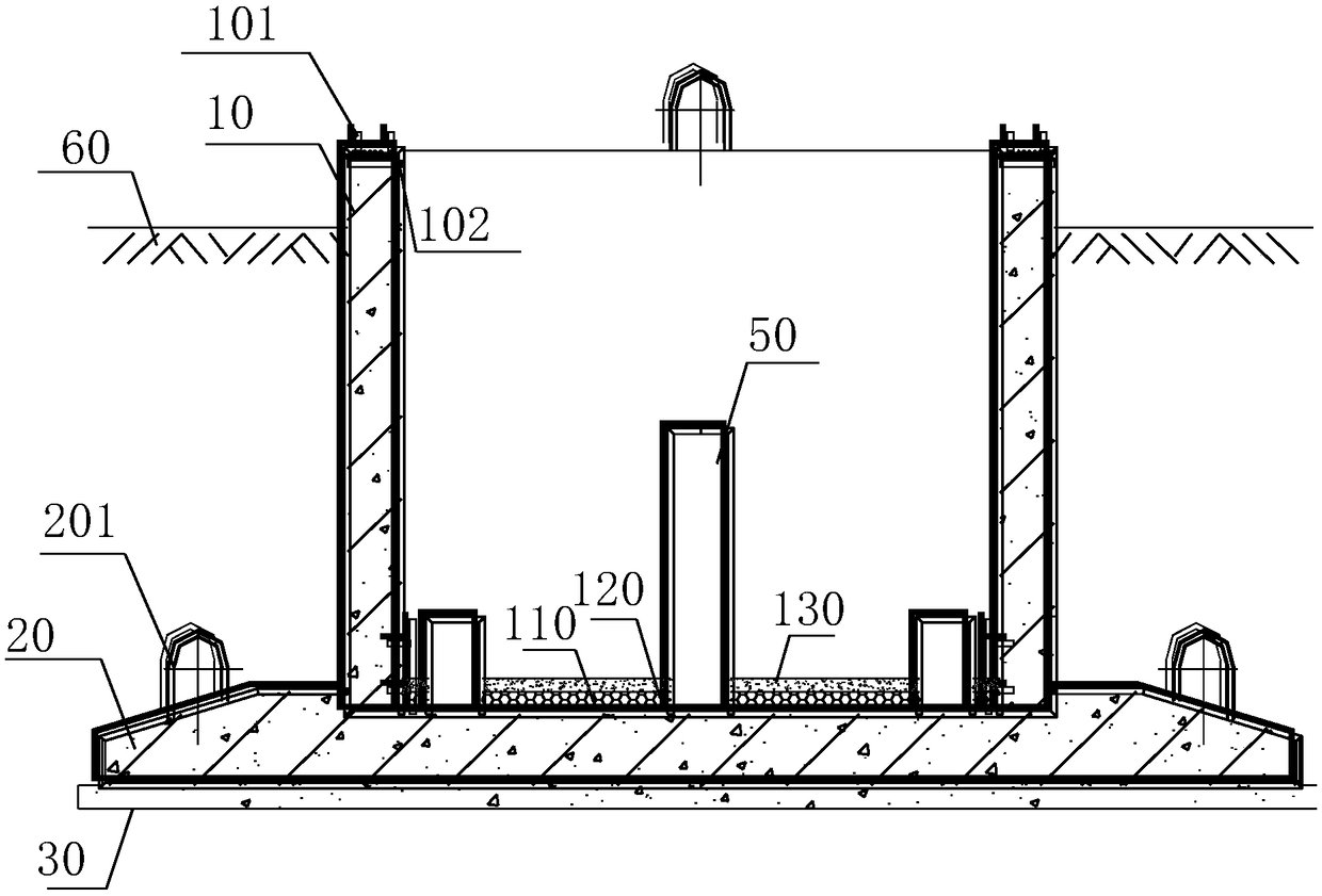 Multi-storey residential additionally-mounted elevator prefabricated assembly type pit foundation device in cold region