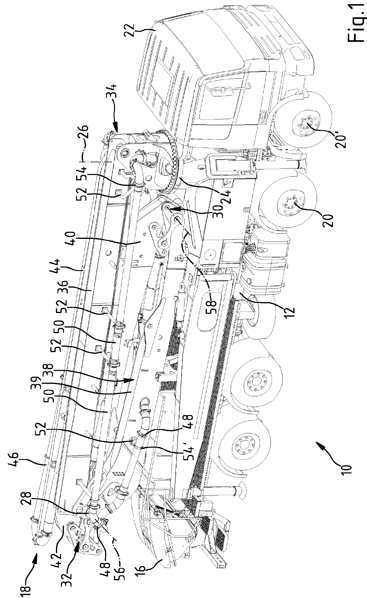 Production method for a mast arm and concrete-distributing mast