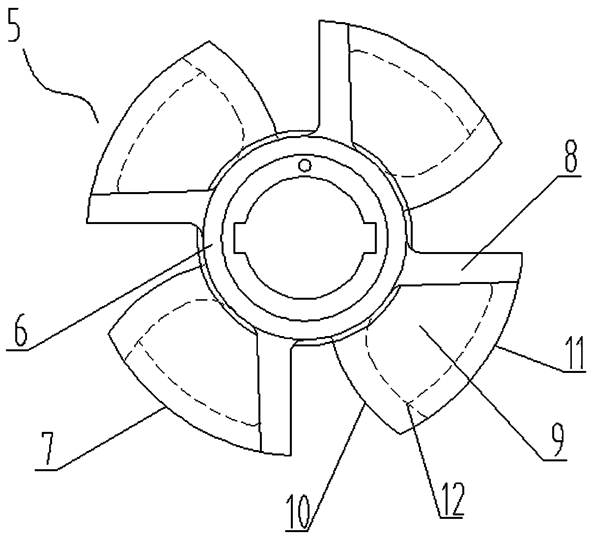 Cutter set for crushing pump