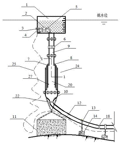 Hydraulic floating selective water getting device
