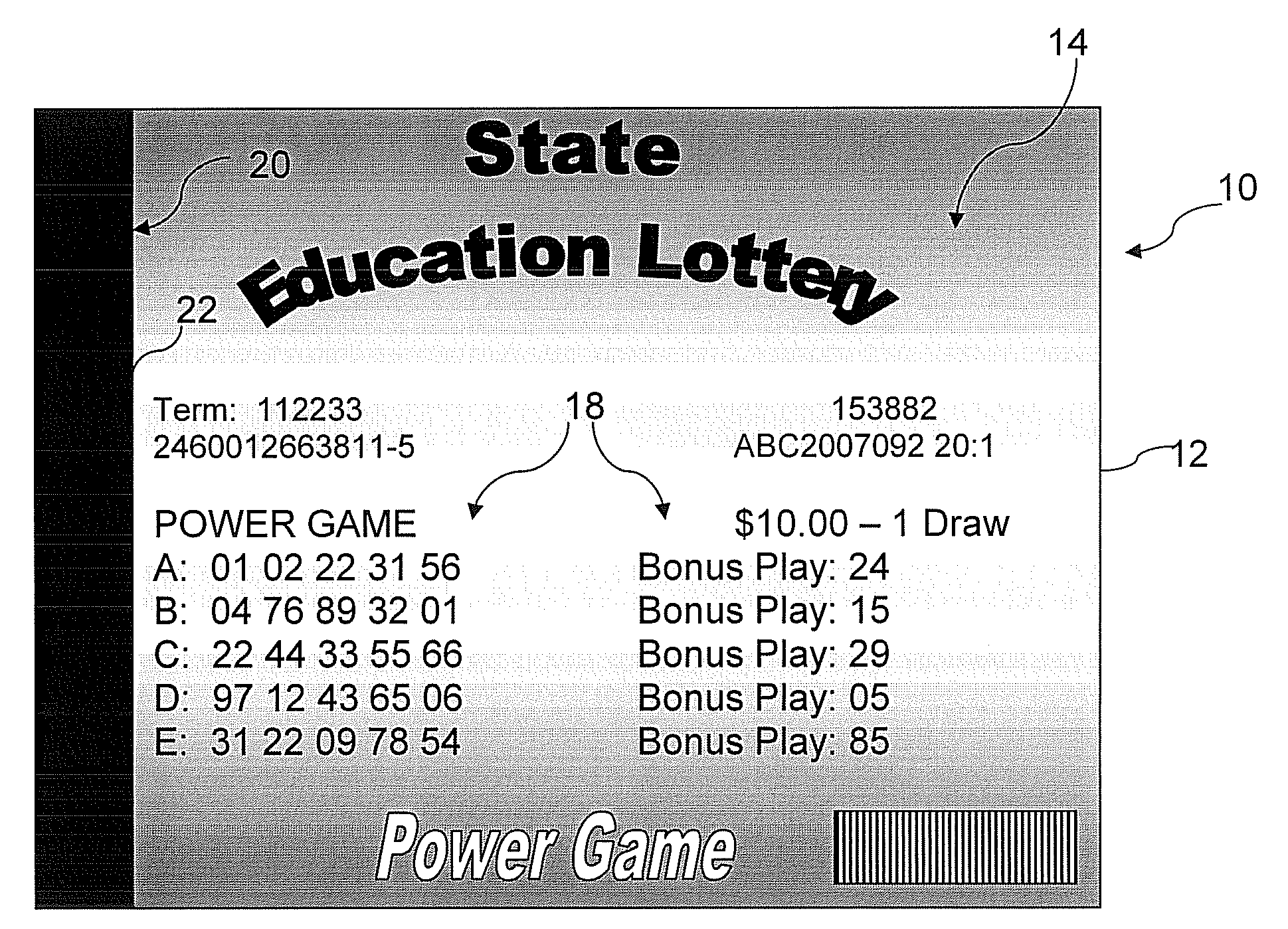 Method and System for Terminal Dispensed Lottery Ticket with Validation Mark