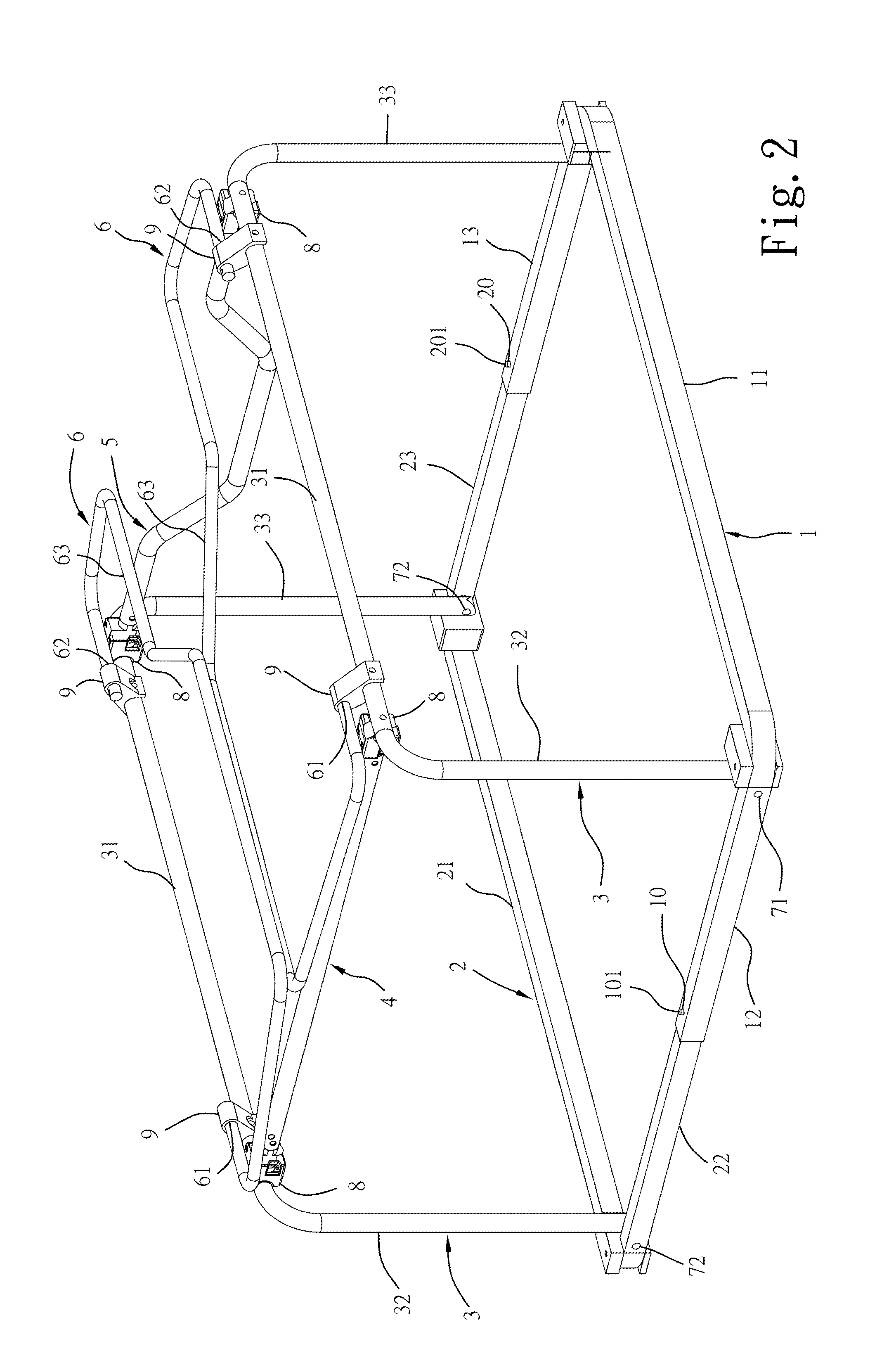 Easy fold layout hunting blind framework structure