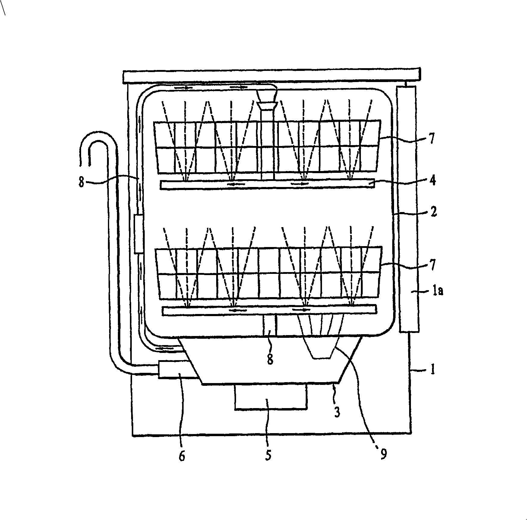 Dish washer with uv sterilization device therein