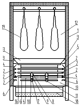 Lower heating device for electric duck roasting oven