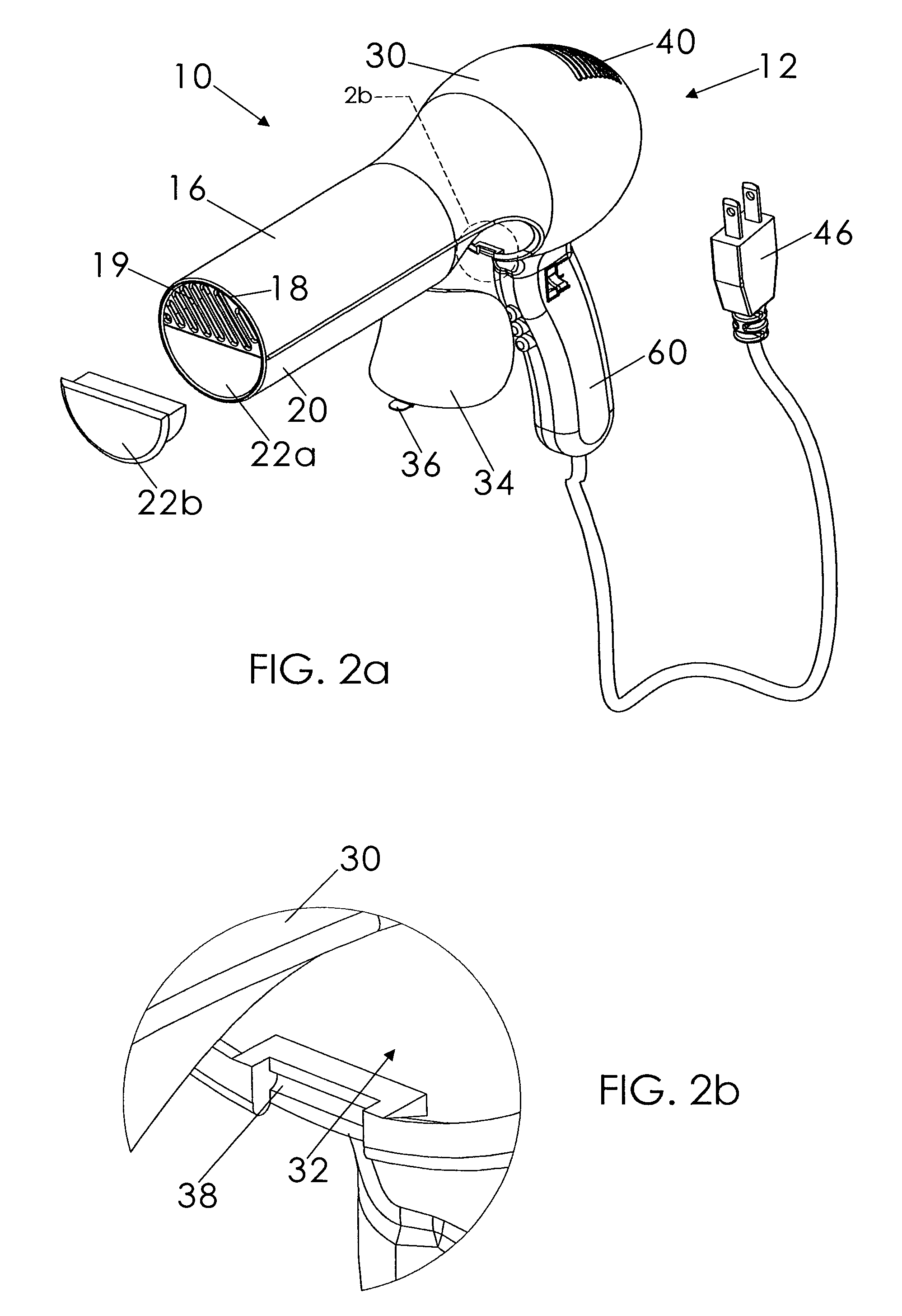 Hair dryer and vacuum device