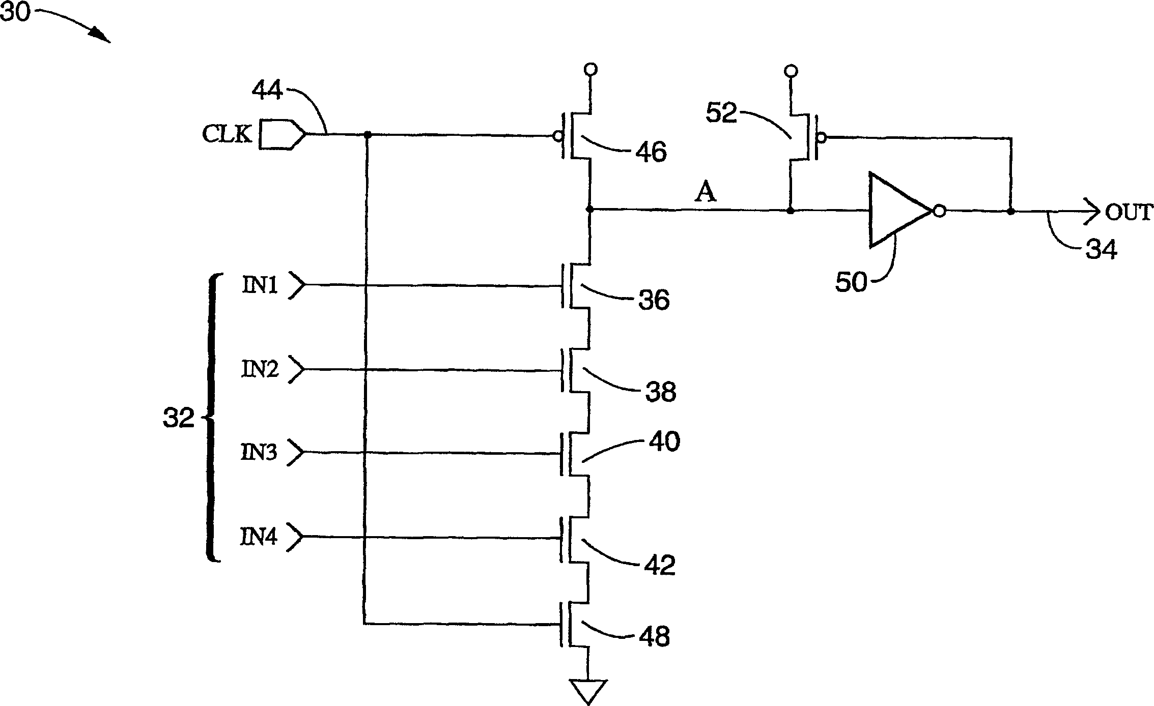 Event driven dynamic logic for reducing power consumption