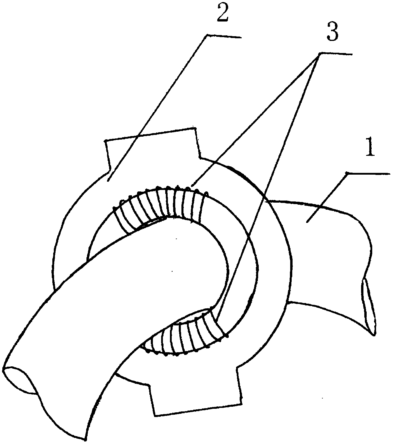 A double electrodeless lamp magnetic core winding process and its manufacturing method