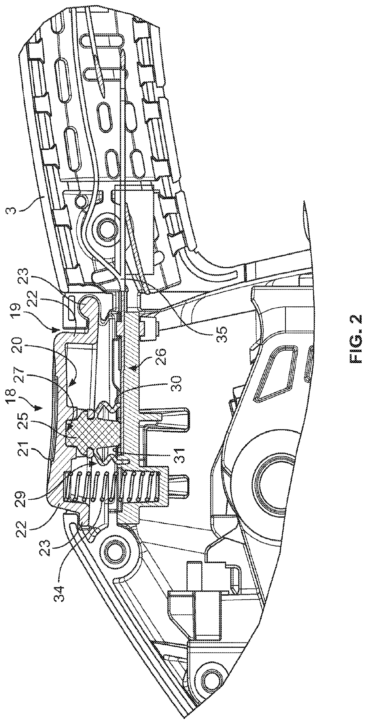 Strapping apparatus having an actuating element for the tensioning device