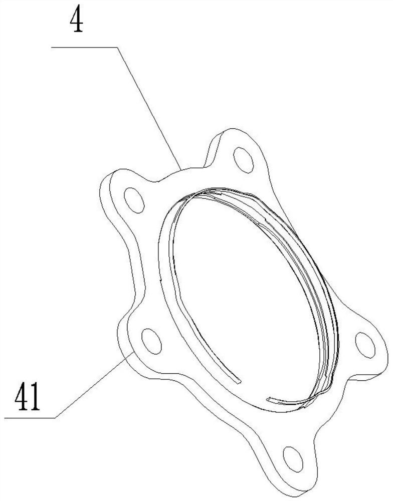 Snap ring pressing plate unit connected through three-point protruding snap ring